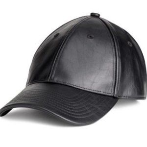 H&M Cap faux leather Black Baseball Hat